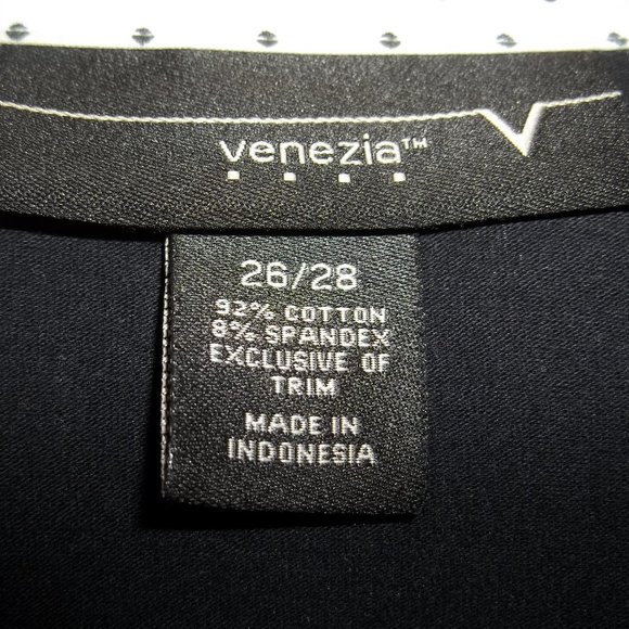 UEC Women's 26/28 Venezia Black & White Shirt Collared Shirt - Picture 5 of 5